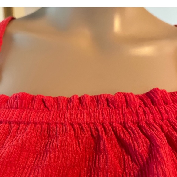 Michael Kors Smocked Square Neck Cami Dress Red Geranium‎ Size PM Stitch Fix NWT - Picture 4 of 15